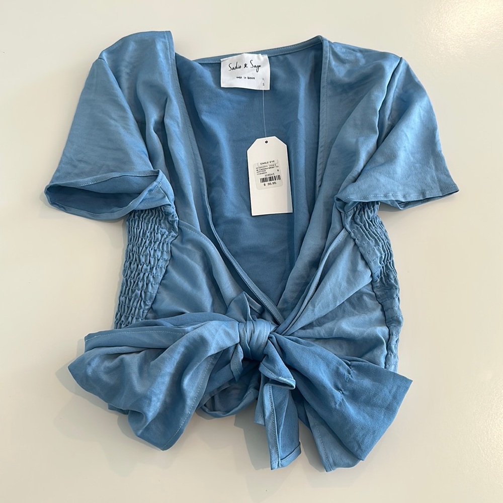 Sadie & Sage Casbah Wrap Top Blue Small